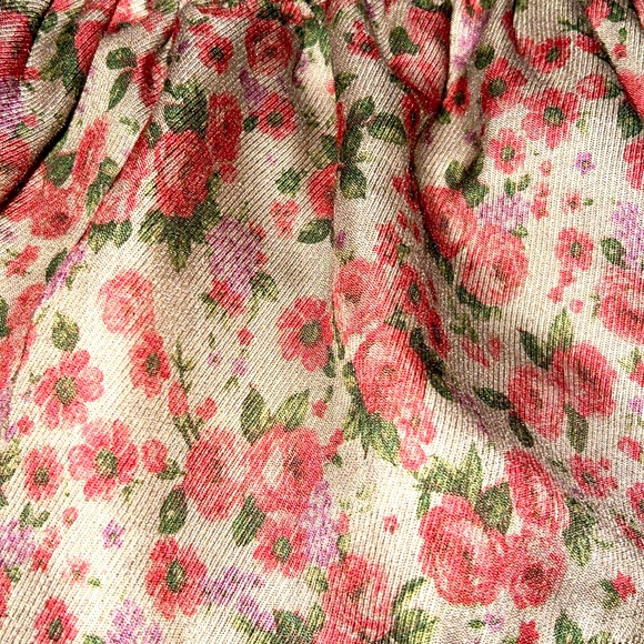 Papaya Brown Rose Print Dress Belt Bot Included Size Small - Picture 2 of 4